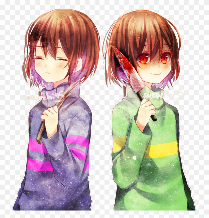 1008x1053 Frisk Sticker Frisk And Chara, Doll, Toy, Manga HD PNG Download