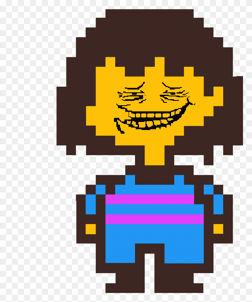 1157x1401 Descargar Png Frisk With Flowey39S Troll Face Frisk Sprite, Gráficos, Texto Hd Png