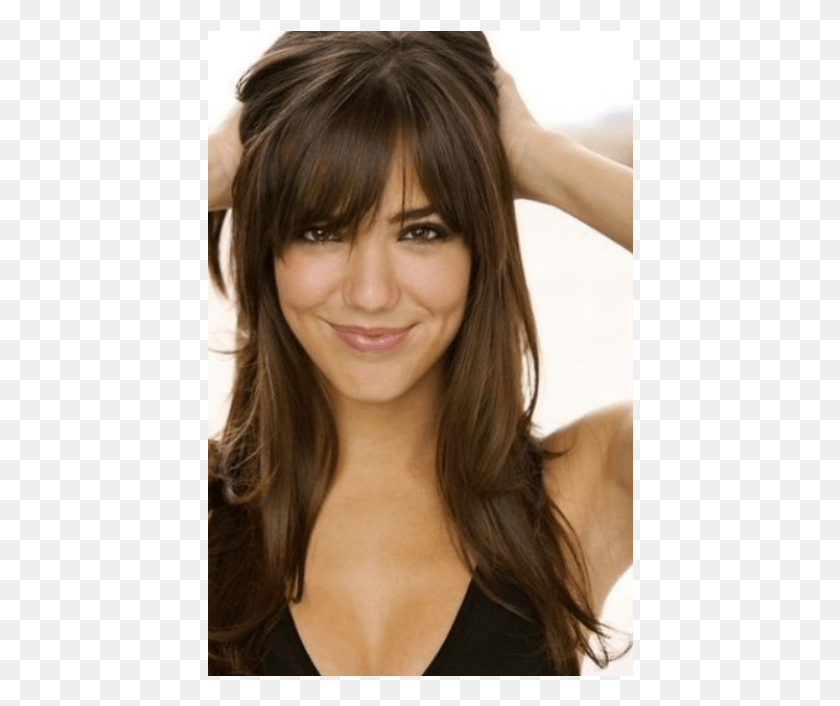 426x646 Frisyrer Med Lugg Long Hair Styles With Bangs, Face, Person, Human HD PNG Download