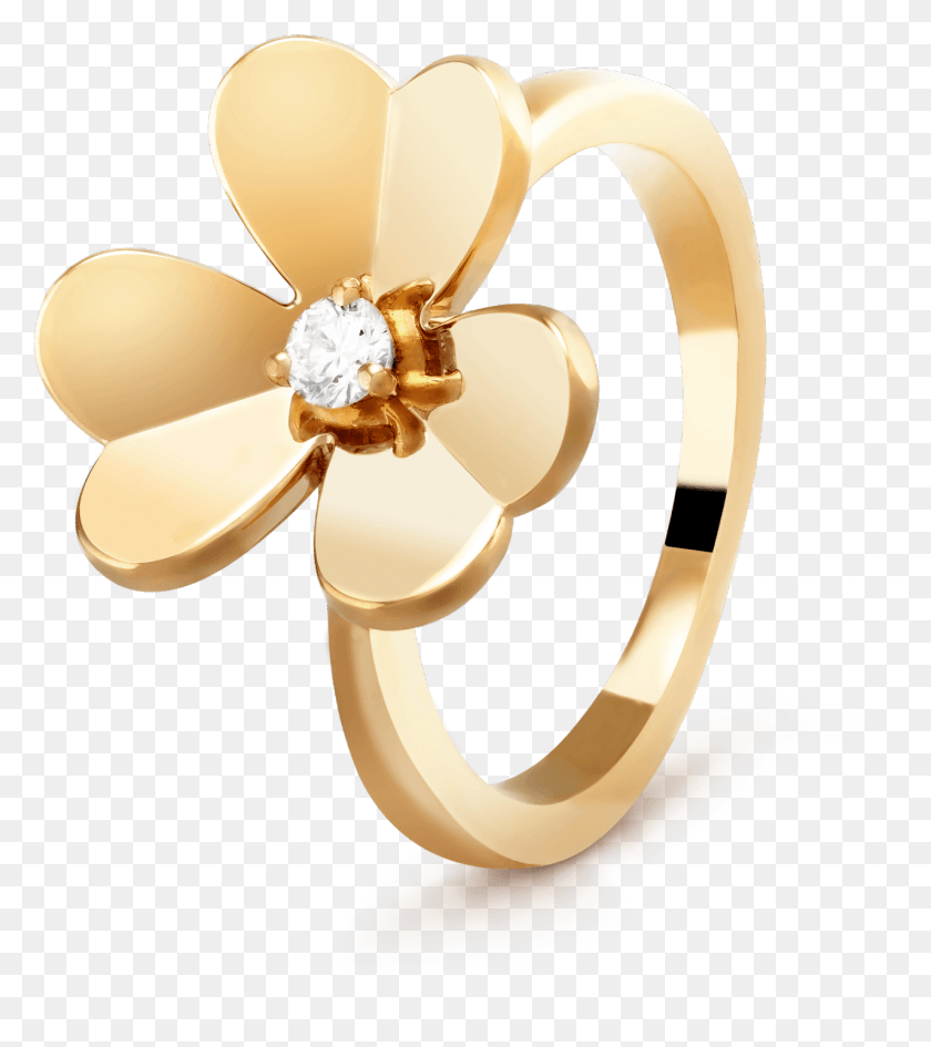 1277x1449 Frivole Ring 1 Flower Small Model Van Cleef Mini Frivole Bracelet, Gold, Lamp, Jewelry HD PNG Download
