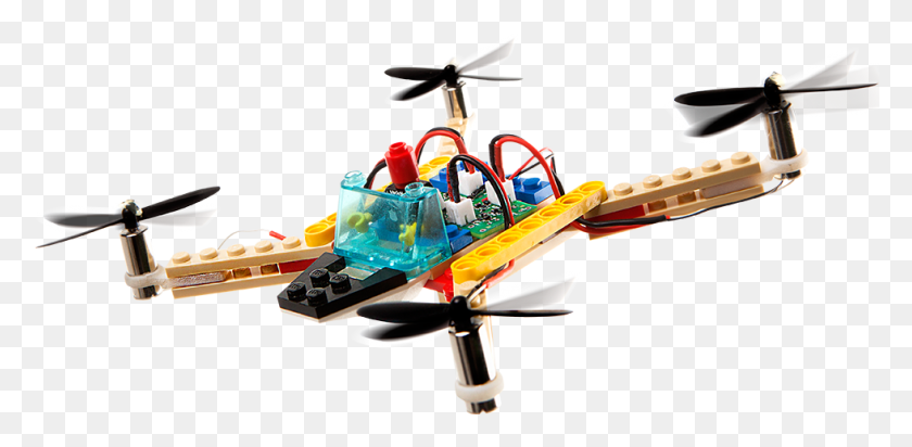979x442 From Lego Bricks To Drone In 15 Minutes Lego Drone, Vehicle, Transportation, Aircraft HD PNG Download