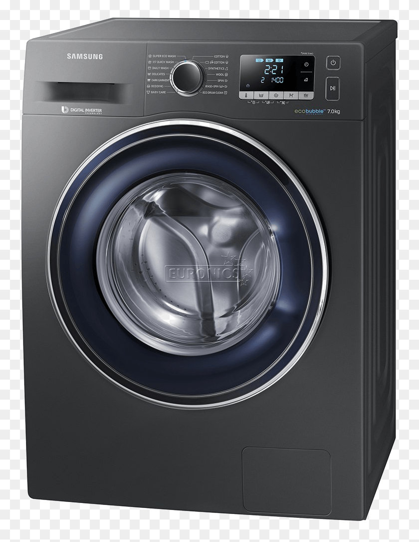 761x1025 Front Loader Washing Machine Transparent Image Samsung Ecobubble Ww80j5555fw, Washer, Appliance, Dryer HD PNG Download