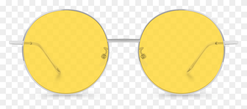 1786x715 Front View Of Exciter Yellow Round Sunglasses Made Yellow Round Glasses, Accessories, Accessory, Goggles HD PNG Download