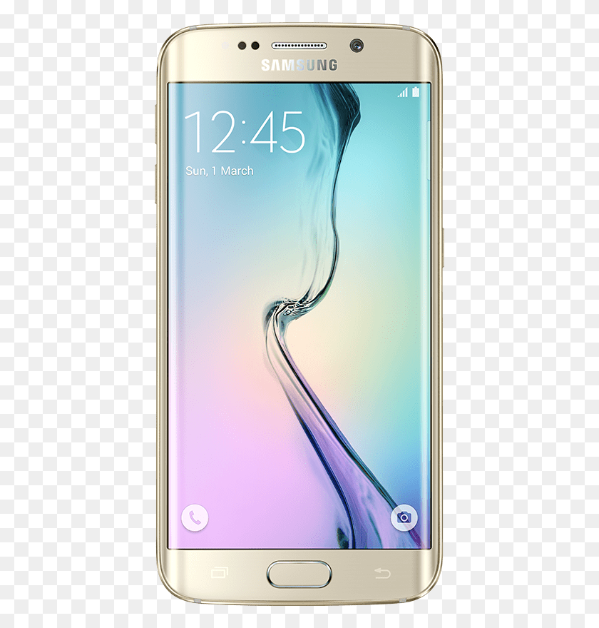407x820 Descargar Png Vista Frontal De Galaxy S6 Edge Samsung Galaxy S6 Edge, Teléfono Móvil, Electrónica Hd Png