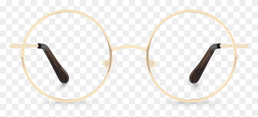 1784x741 Front View Of Pedro Gold Round Glasses Made From Gold Ivory, Antler, Sunglasses, Accessories HD PNG Download