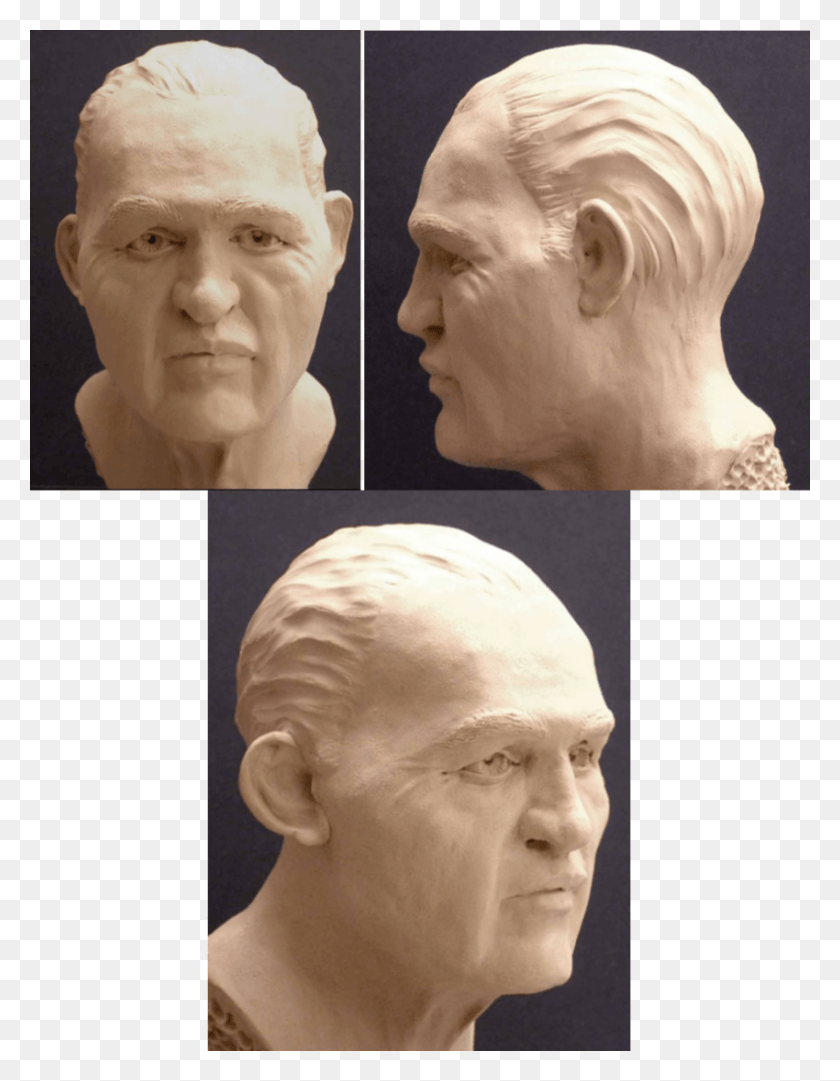 850x1113 Frontal Sagittal And 34 Views Of Wesley Neville39s Bust, Head, Sculpture HD PNG Download