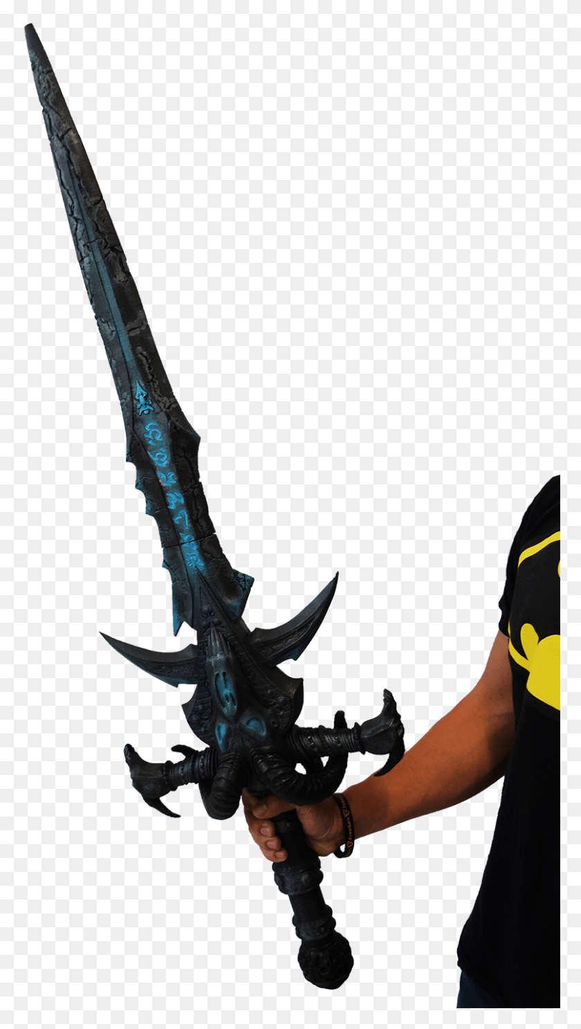 806x1475 Frostmourne Sword Lich King Sword, Person, Human, Weapon HD PNG Download
