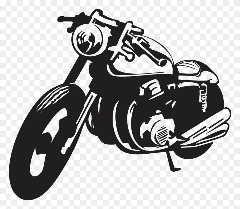 961x828 Frozen Motorcycle Cliparts Motorcycle Black And White, Machine, Stencil, Weapon HD PNG Download