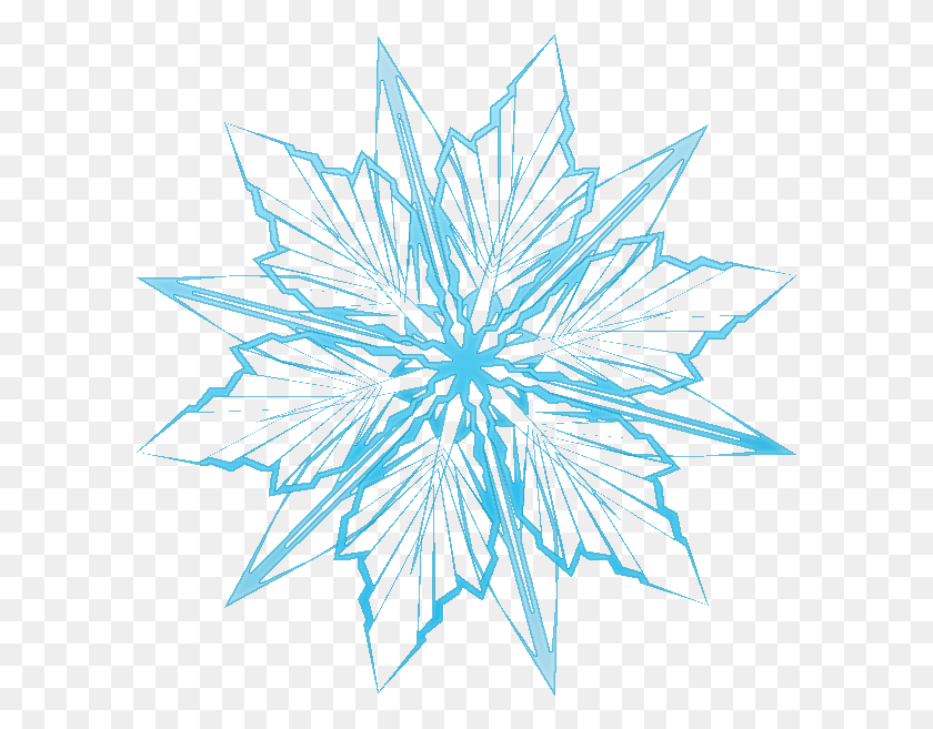 595x597 Frozen Snowflake Light Blue Snowflake, Symbol, Star Symbol, Outdoors HD PNG Download