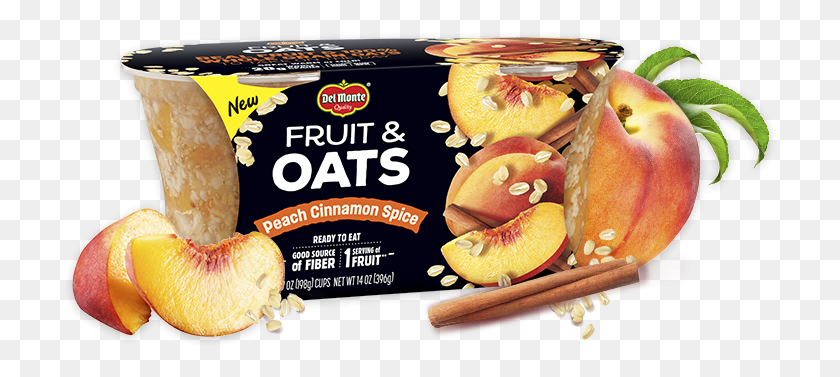 714x317 Fruit And Oats Peach Cinnamon Del Monte Fruit And Oats, Plant, Food, Produce HD PNG Download