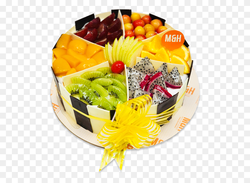 511x557 Fruit Basket Cake Fruit Cake, Meal, Food, Dish HD PNG Download