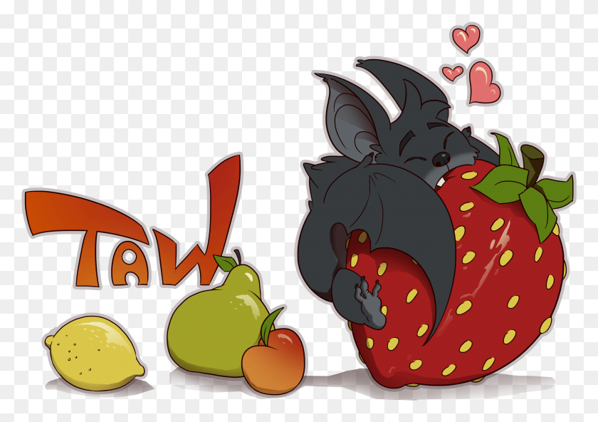 2996x2047 Fruit Bat Cartoon, Plant, Strawberry, Food HD PNG Download