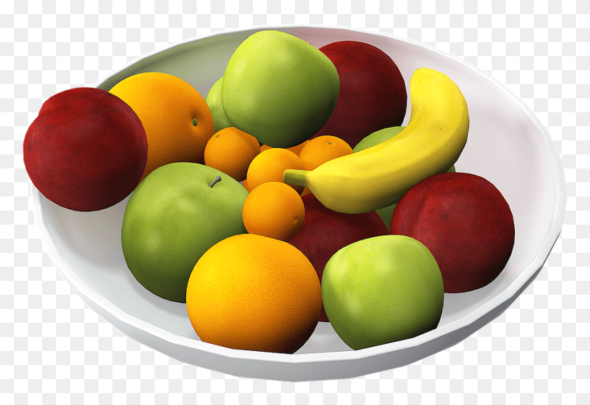 913x606 Fruit Bowl Bowl Of Fruit Transparent, Plant, Food, Citrus Fruit HD PNG Download