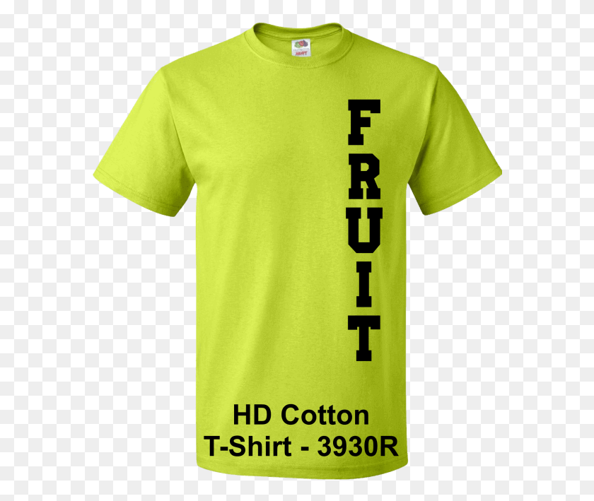 580x649 Fruit Of The Loom 3930 Safety Green T Shirt Active Png / Ropa Hd Png