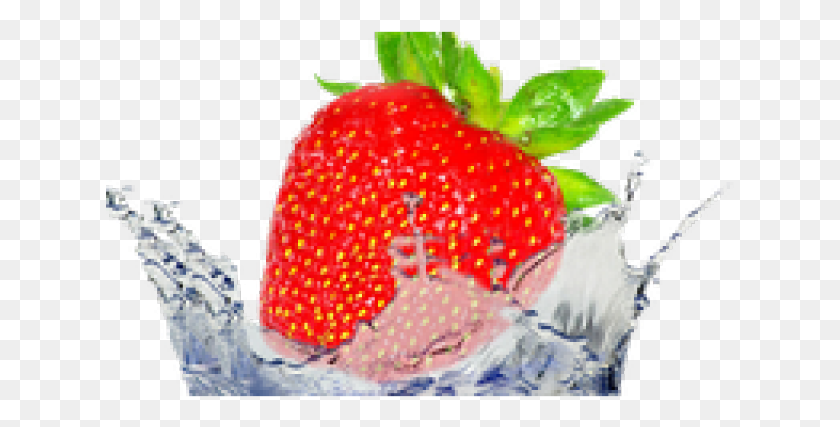 629x367 Fruit Water Splash, Strawberry, Plant, Food HD PNG Download