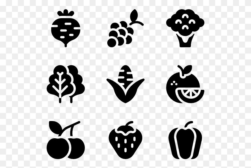 529x505 Fruits And Vegetables Drawing Vector, Gray, World Of Warcraft HD PNG Download