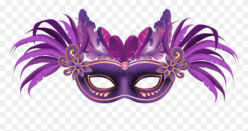 1835x907 Ftedtickers Mask Carnival Transparent Mardi Gras Mask, Crowd, Purple, Parade HD PNG Download