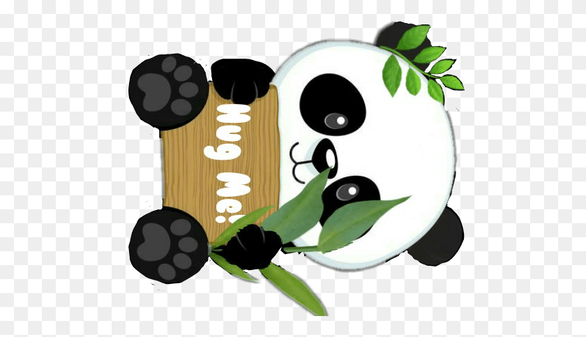 492x423 Ftepandas Panda Cartoon Hugme Sweet, Plant, Text, Green HD PNG Download