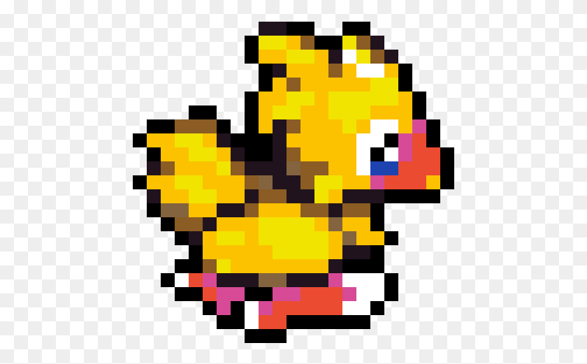 461x461 Descargar Png Ftestickers Chocobo Bird Pixel Gaming Finalfantasy Final Fantasy Chocobo 8 Bit, Texto, Gráficos Hd Png
