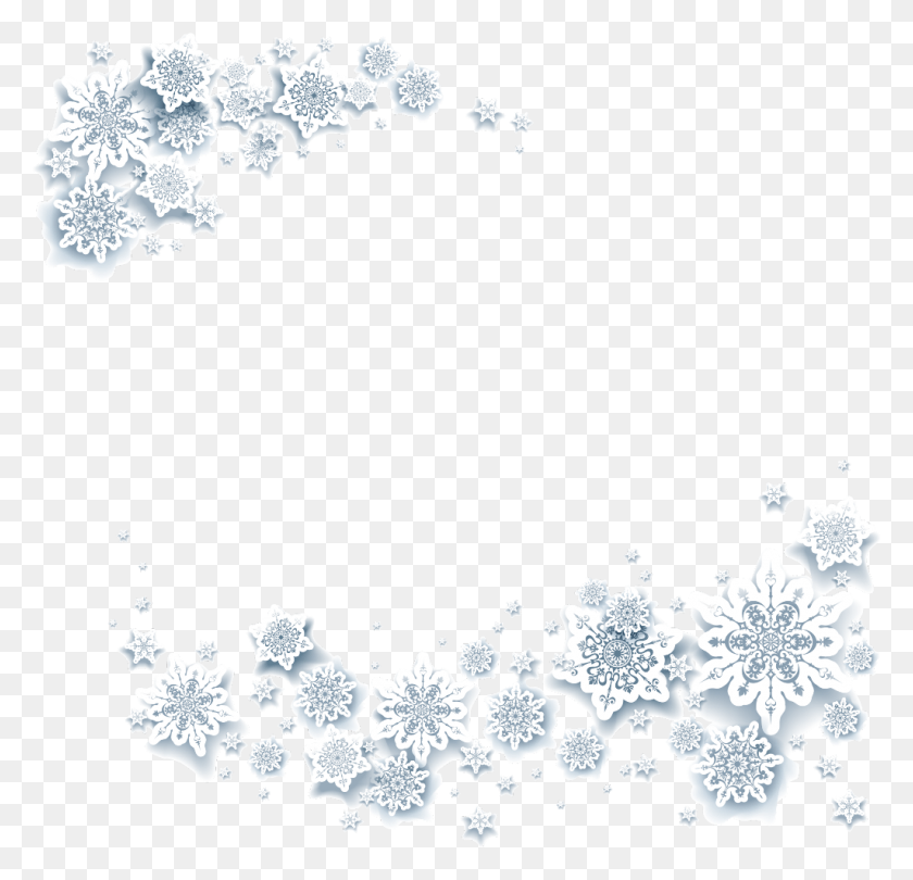1024x985 Ftestickers Christmas Winter Snowflakes Frame Borders Illustration, Lace, Snowflake HD PNG Download