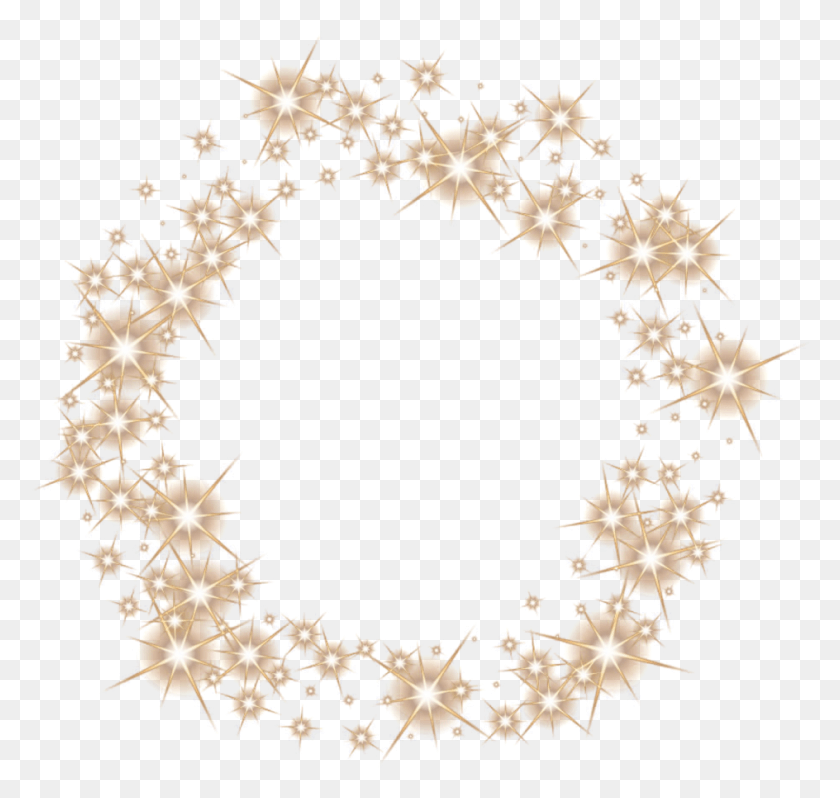 944x894 Ftestickers Christmas Wreath Frame Stars Sparkles Motif, Wreath, Chandelier, Lamp HD PNG Download