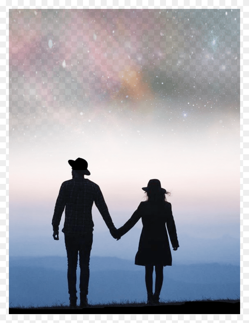 1024x1351 Ftestickers Couple Love Silhouette Valentine Sky Priority Citaty, Person, Human, Holding Hands HD PNG Download