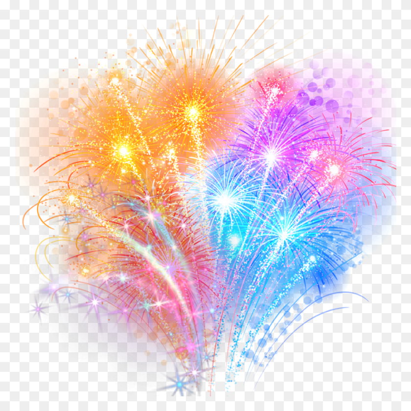 883x883 Ftestickers Effect Fireworks Colorful Fireworks Free, Nature, Outdoors, Night HD PNG Download