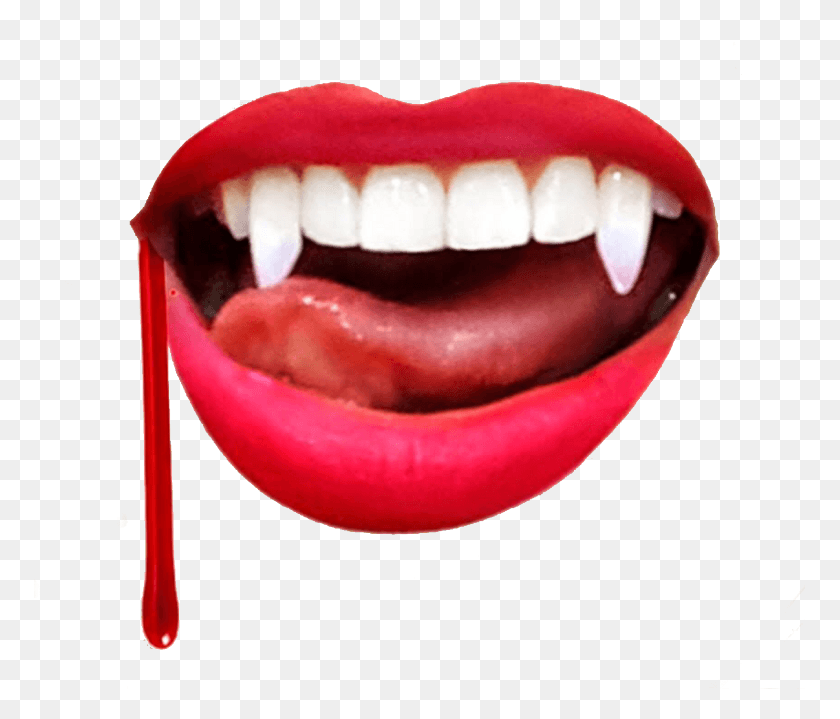 773x659 Ftestickers Fangs Vampireteeth Mouth Lips Horror Creepy Vampire, Lip, Teeth, Tongue HD PNG Download