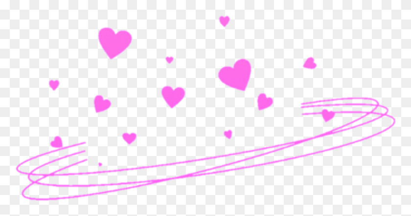 1700x835 Ftestickers Hearts Heartcrown Halo Tumblr Pink Blue Heart Crown, Фиолетовый, Сердце, Лепесток Png Скачать