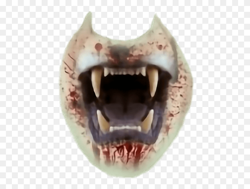 464x576 Ftestickers Mouth Fangs Werewolf Monster Horror Fang, Teeth, Lip, Animal HD PNG Download
