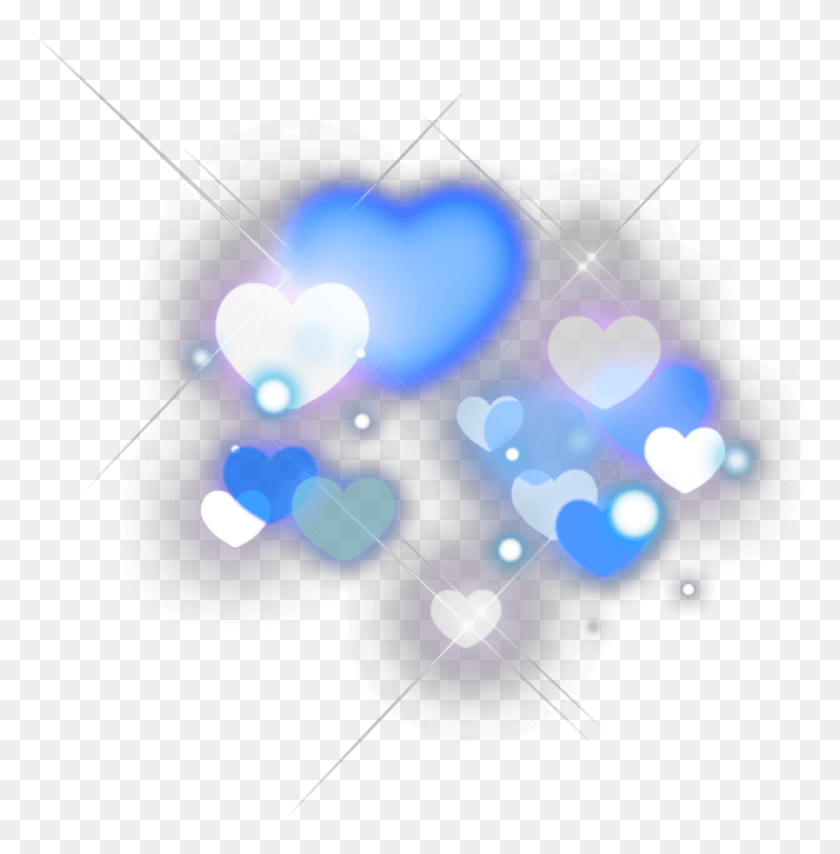 906x923 Ftestickers Overlay Hearts Light Sparkle Blue, Flare, Lamp, Graphics HD PNG Download