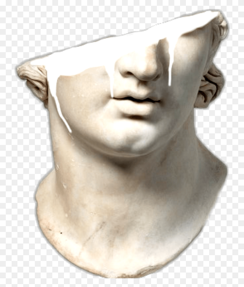 742x930 Ftestickers Sculpture Aesthetic Head Greek Statue Head, Person, Human HD PNG Download