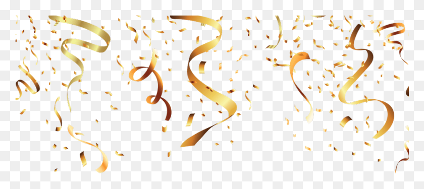 1025x415 Ftestickers Streamers Confetti Gold, Paper, Flame, Fire HD PNG Download