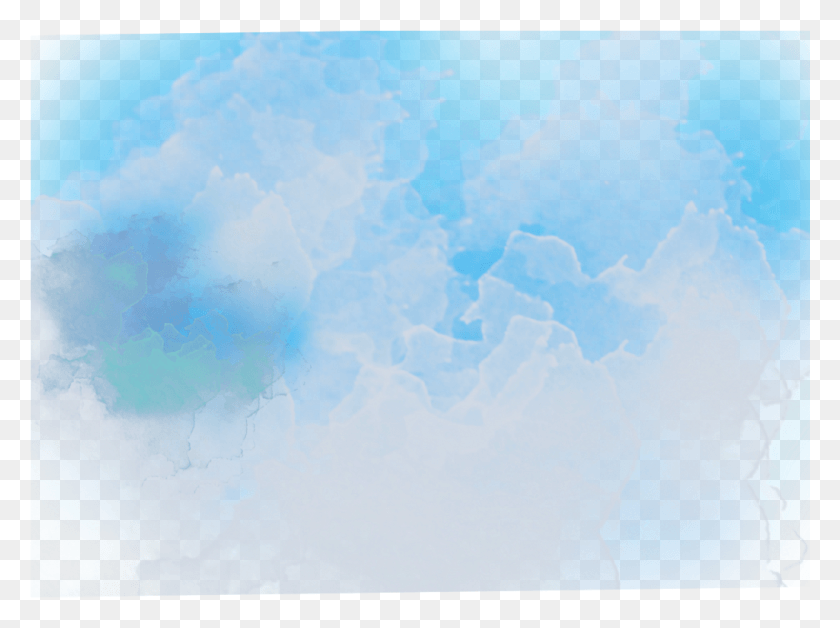 1025x747 Ftestickers Watercolor Background Clouds Teal Blue Painting, Nature, Outdoors, Sky HD PNG Download