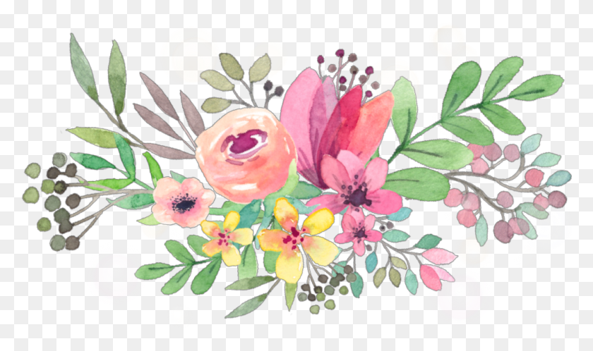 1022x575 Ftestickers Watercolor Flowers Floralswag Pink Transparent Background Watercolor Flowers Clipart, Graphics, Floral Design HD PNG Download