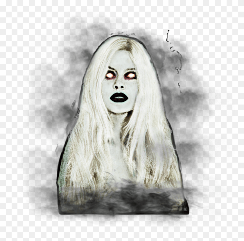 1025x1012 Ftestickers Woman Femme Creepy Horror Spooky Изобразительное Искусство, Природа, На Открытом Воздухе Hd Png Скачать