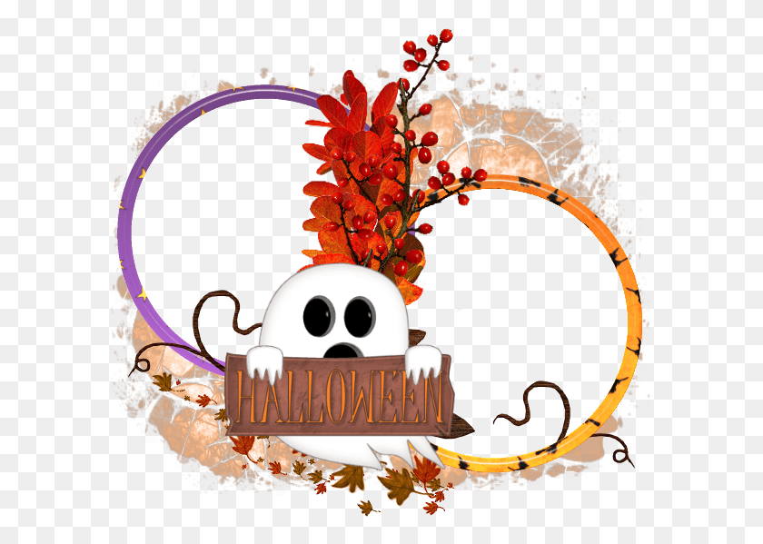 597x539 Ftu Cluster Frame Marco Redondo Halloween, Graphics, Birthday Cake HD PNG Download