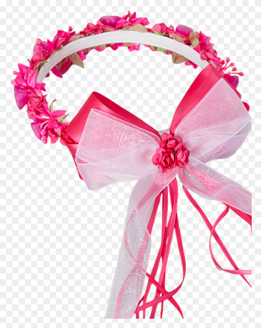 795x1016 Fuchsia Pink Floral Crown Wreath Handmade With Silk, Clothing, Apparel, Accessories HD PNG Download