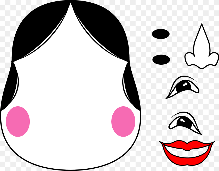 Fukuwarai Lucky Laugh Clipart, Face, Head, Person, Baby PNG