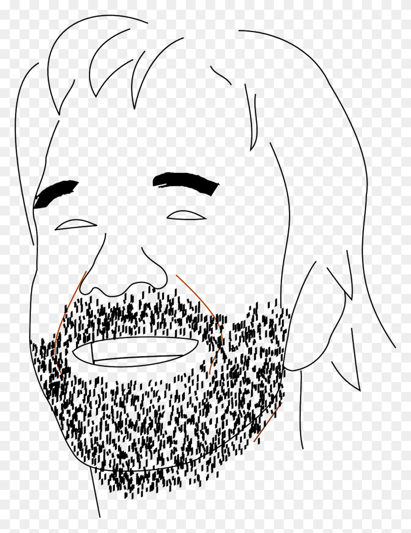 971x1280 Full Beard Man Face Laughing Image Chuck Norris Rysunek, Bird, Animal, Mustache HD PNG Download