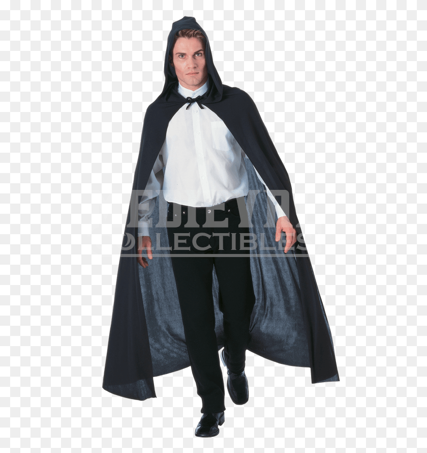 498x830 Full Length Black Hooded Costume Cape, Clothing, Apparel, Fashion Descargar Hd Png
