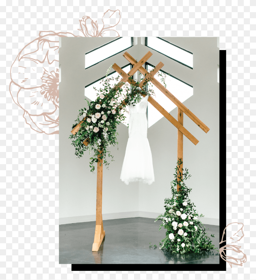 1000x1104 Full Service Wedding Floral Design Christmas Tree, Tree, Plant, Cross HD PNG Download