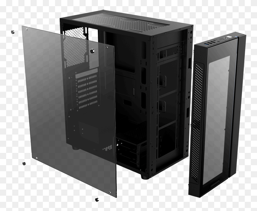 771x630 Full Sized 4mm Thickness Tempered Glass Side Panel Deepcool Matrexx 55 Black, Computer, Electronics, Locker HD PNG Download