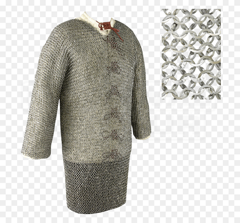 706x720 Full Sleeve Flat Ring Chainmail Hauberk Medieval Chainmail, Armor, Chain Mail, Sweater HD PNG Download