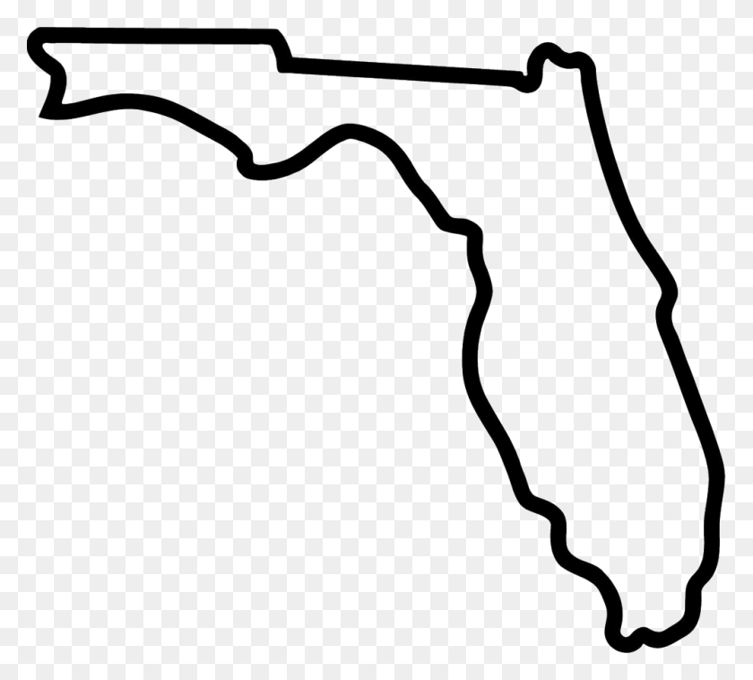 1000x895 Fullsize Of Outline Of Florida Clip Art Florida Outline, Bow, Gun, Weapon HD PNG Download