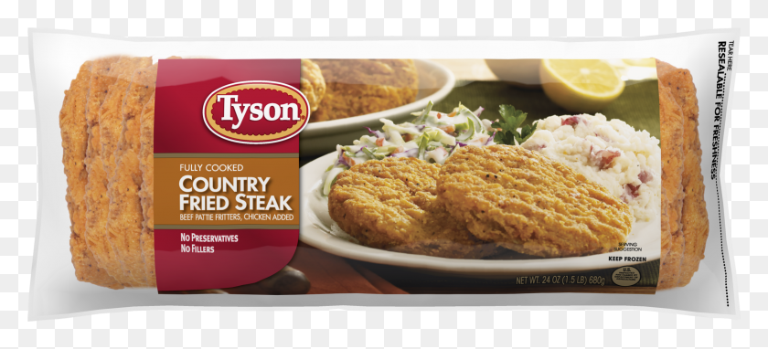 2401x992 Fully Cooked Country Fried Beef Steak Fritters Tyson Chicken Fried Steak, Food, Plant, Produce HD PNG Download