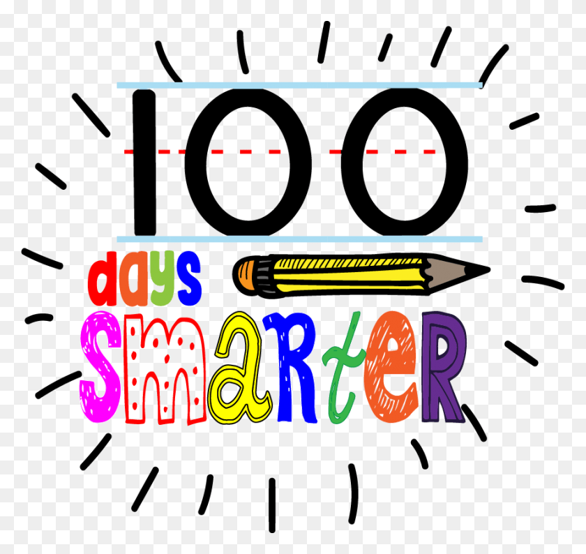 879x828 Fun 100th Day Of School Sign 100 Days Of School Clipart, Number, Symbol, Text HD PNG Download