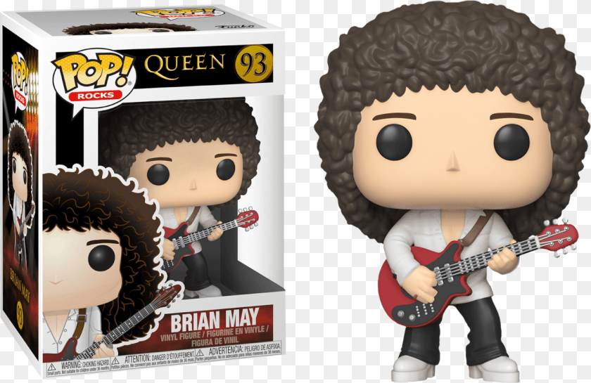 Funko Pop Queen Brian May, Guitar, Musical Instrument, Toy, Doll Sticker PNG