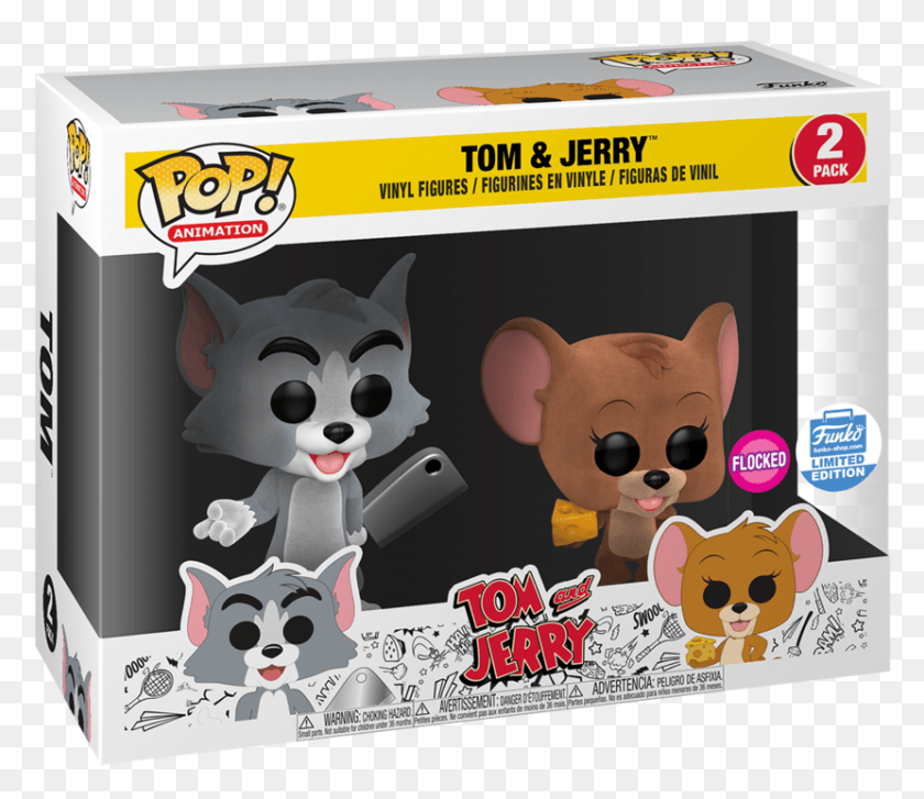 830x710 Funko Pop Tom And Jerry Flocked 2 Pack Tom And Jerry Flocked Funko Pop, Label, Text, Sticker HD PNG Download