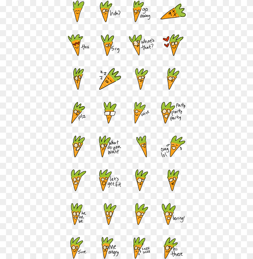393x859 Funny Carrot Face, Leaf, Plant, Animal, Bird Sticker PNG